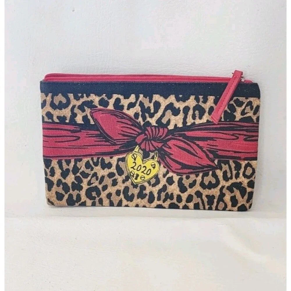 Brighton Red Leopard Print Cosmetic Bag Heart 2020 Love Top Zip Pouch